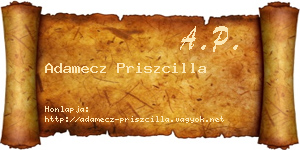 Adamecz Priszcilla névjegykártya